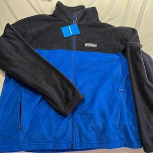 Columbia black and blue zip up fleece